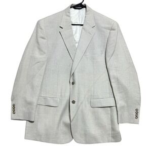 Jos. A. Bank‎ Blazer Mens 46R Light Gray Linen Wool Blend Two Button Notch Lapel